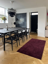 NYHED TÆPPE/MÅTTE 90 x 200 cm - UNI COLOR BORDEAUX