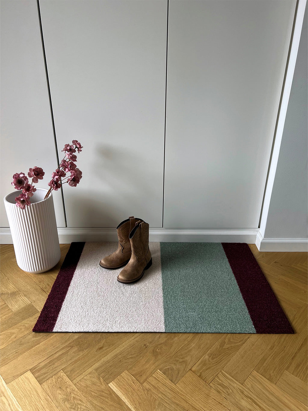 STRIPES HORISONTAL - Green/Ivory/Bordeaux