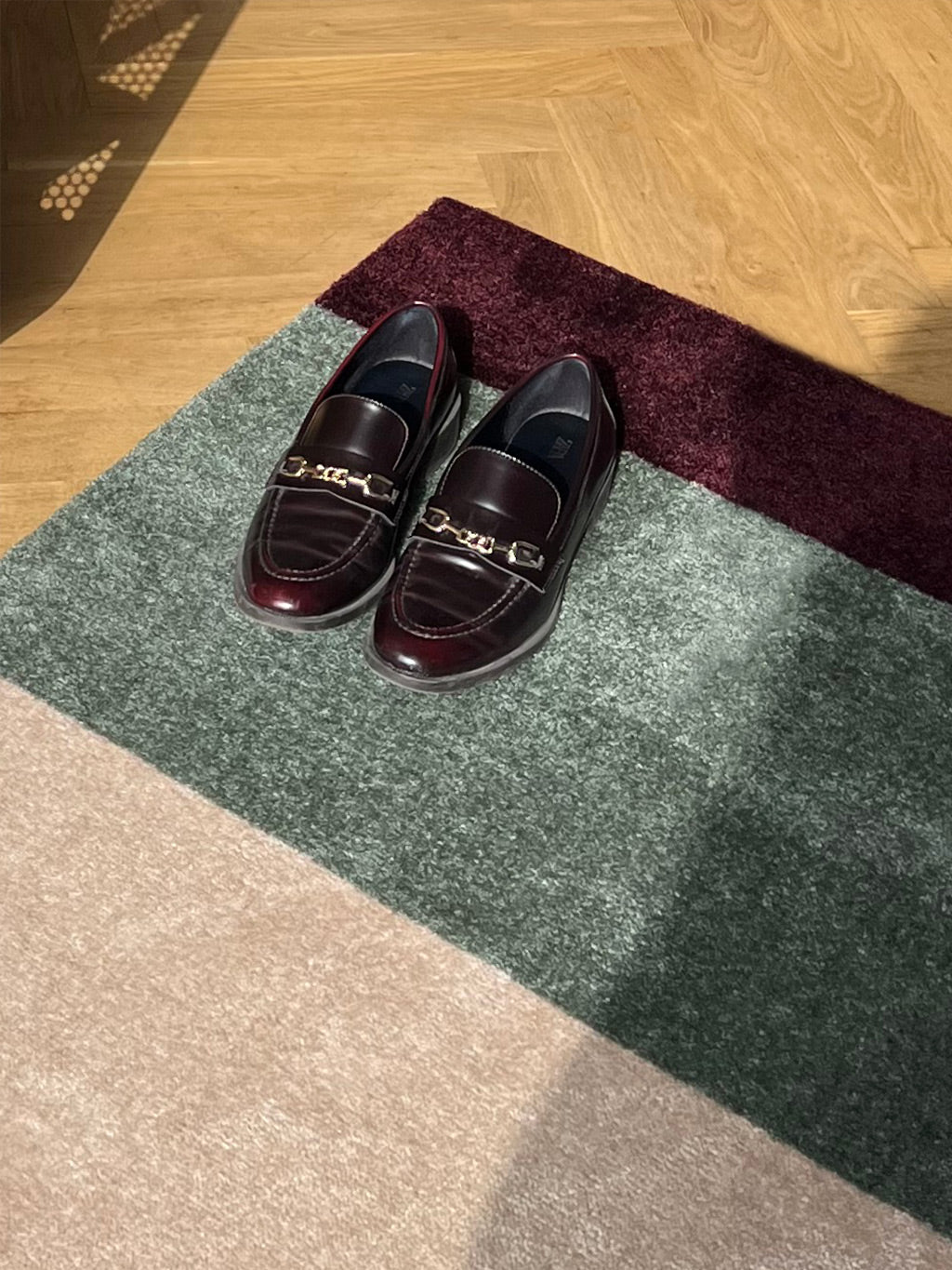 STRIPES HORISONTAL - Green/Ivory/Bordeaux