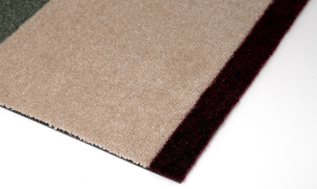 STRIPES HORISONTAL - Green/Ivory/Bordeaux