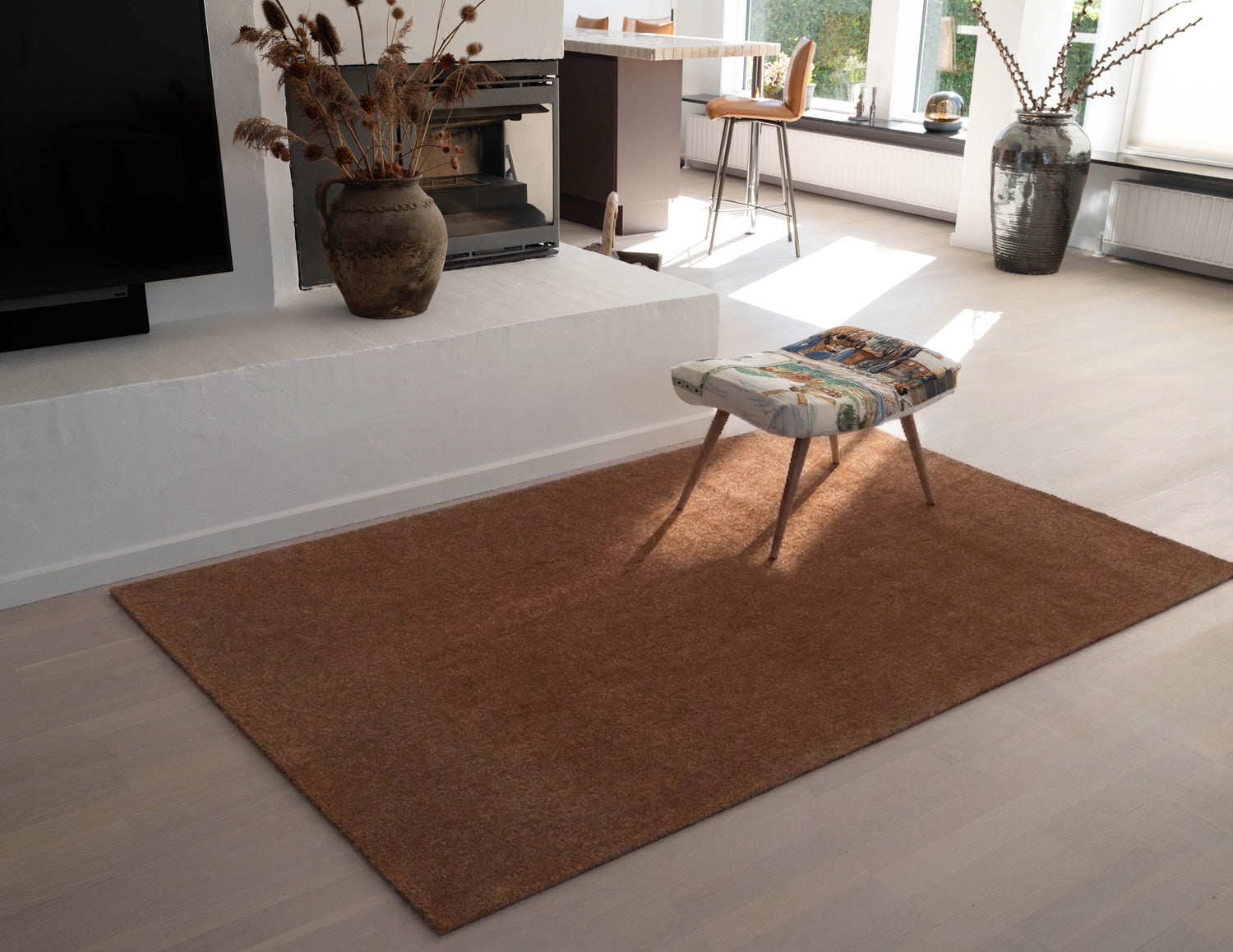 TÆPPE 140x200 cm - UNICOLOR Cognac