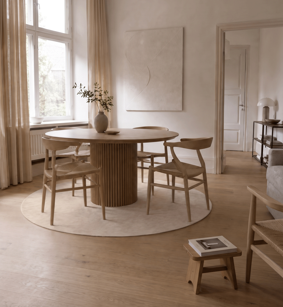 TÆPPE Ø200 cm - UNICOLOR IVORY