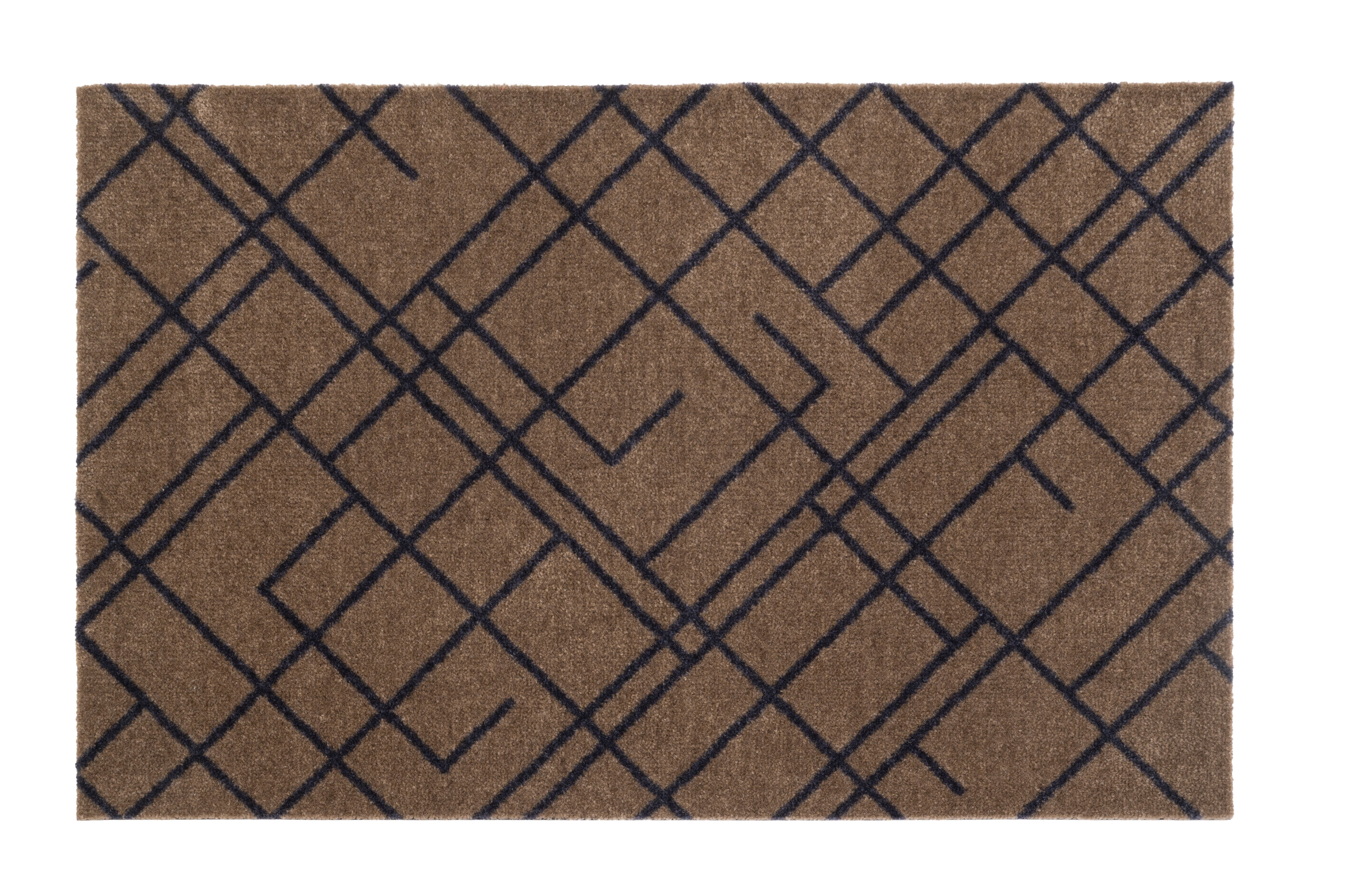 GULVMÅTTE 60 x 90 cm - LINES SAND / BLUE-GRAY