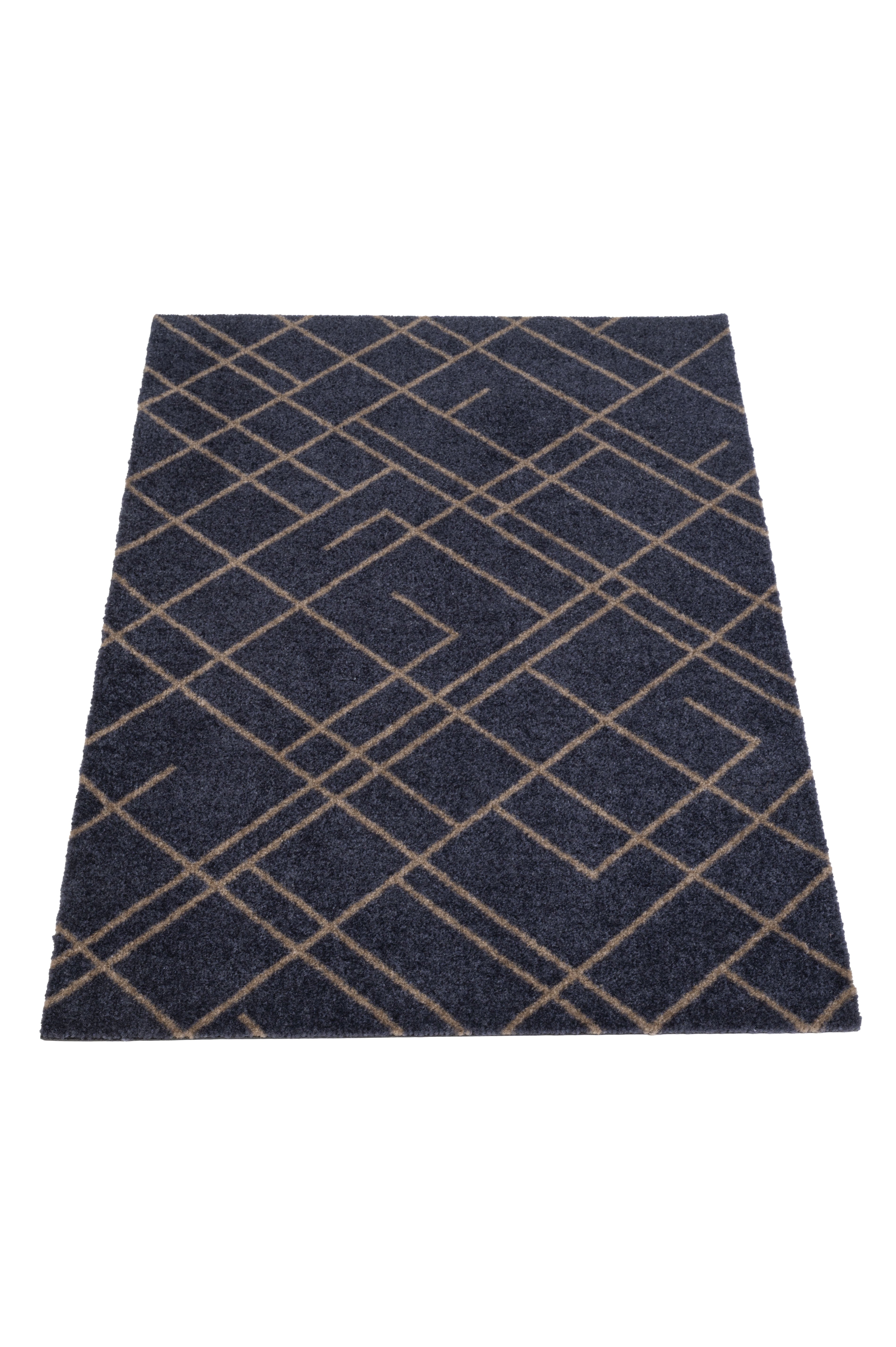 GULVMÅTTE 60 x 90 cm - LINES BLUE-GRAY / SAND