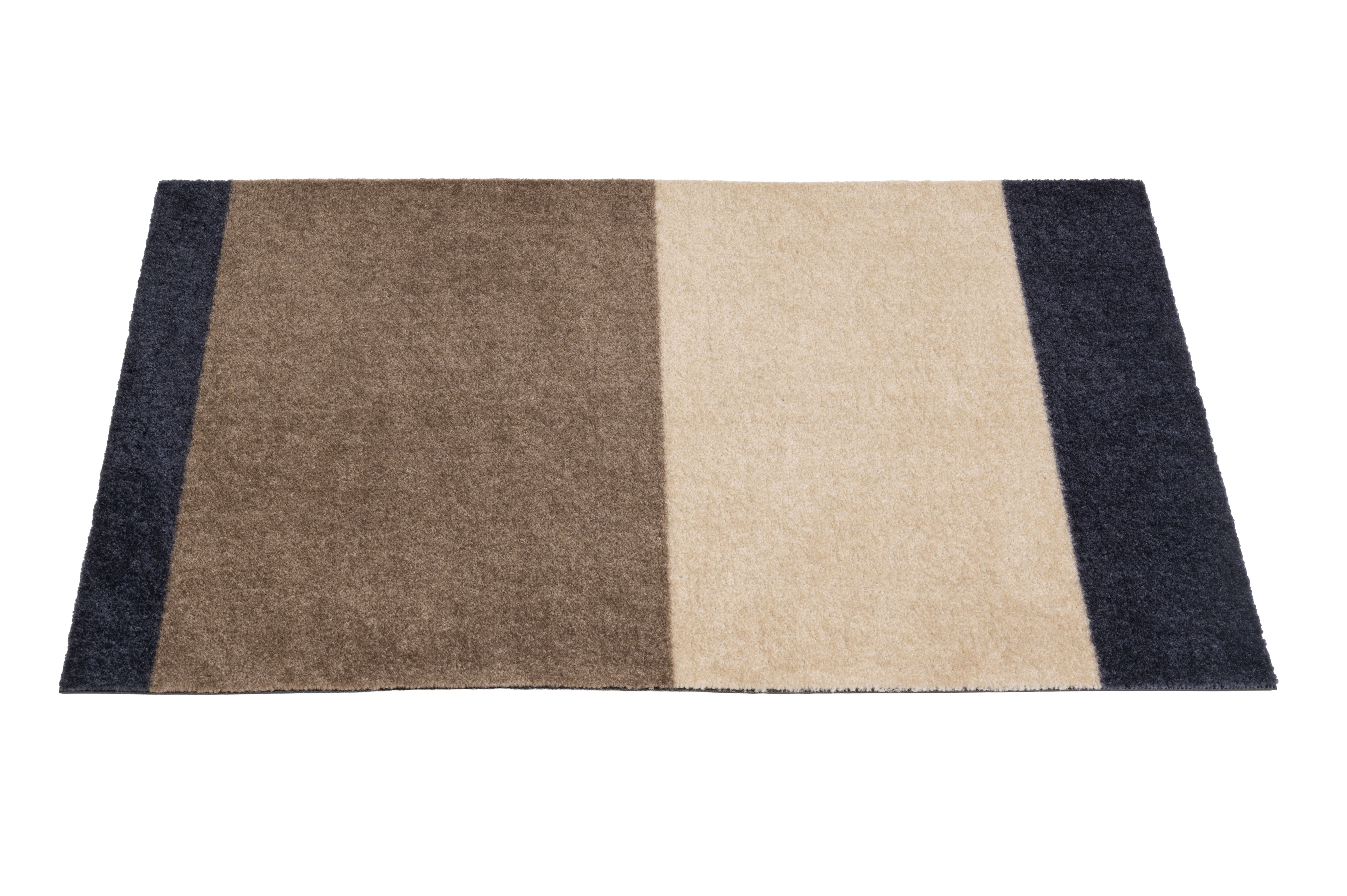 GULVMÅTTE 60 x 90 cm - STRIPES BLUE / SAND / IVORY