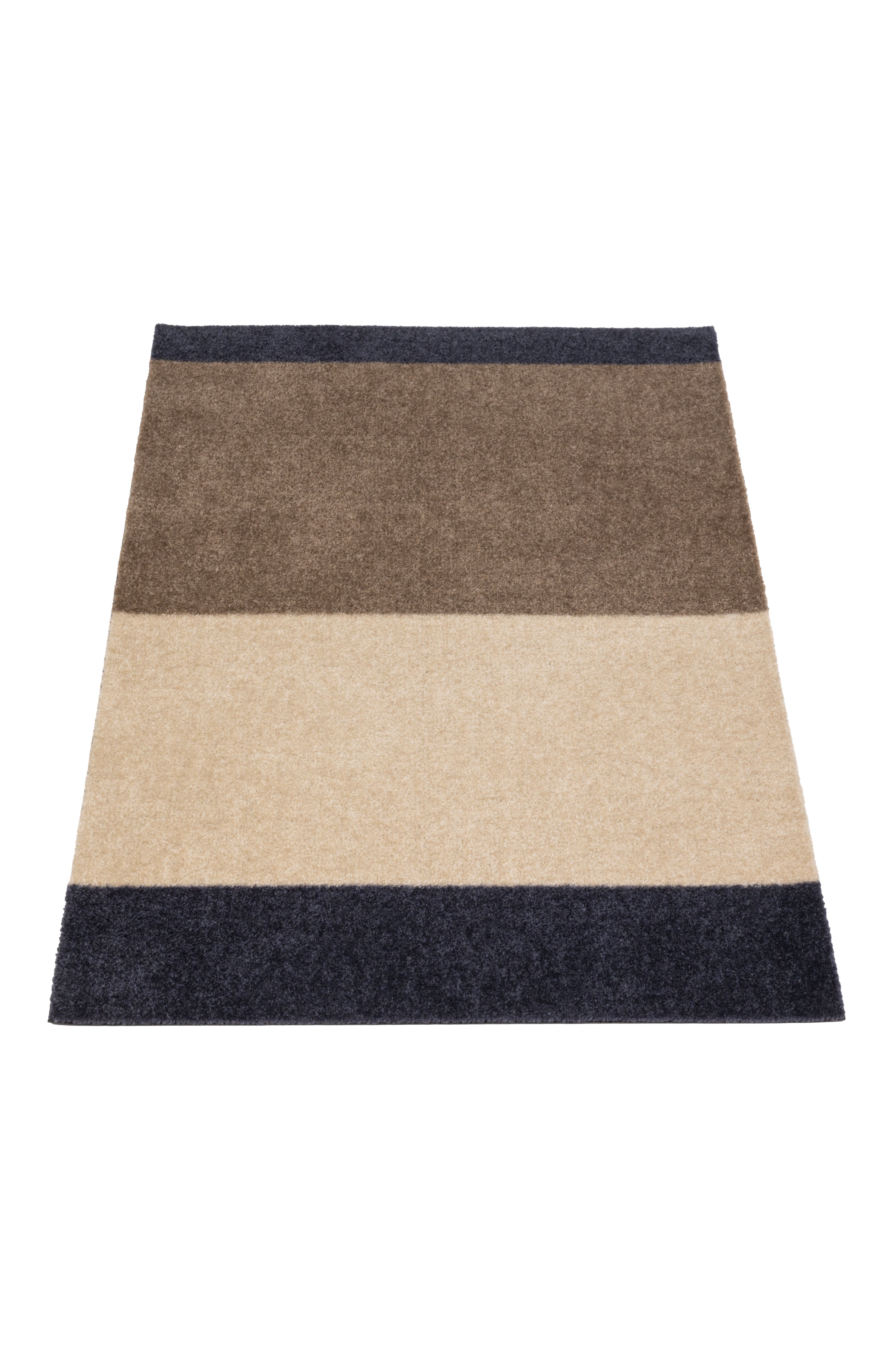 GULVMÅTTE 60 x 90 cm - STRIPES BLUE / SAND / IVORY