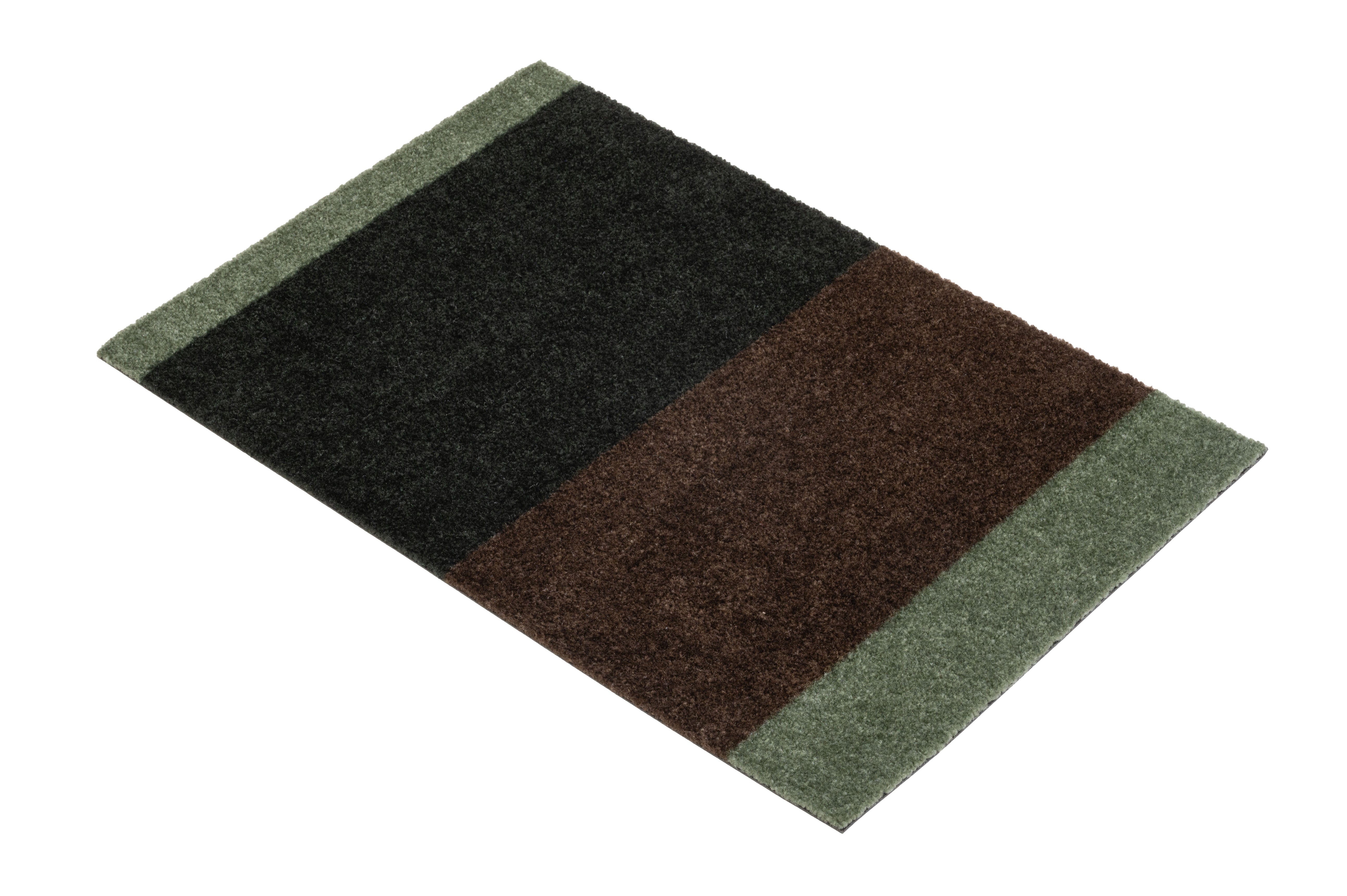 GULVMÅTTE 40 x 60 cm - STRIPES GREEN / BROWN