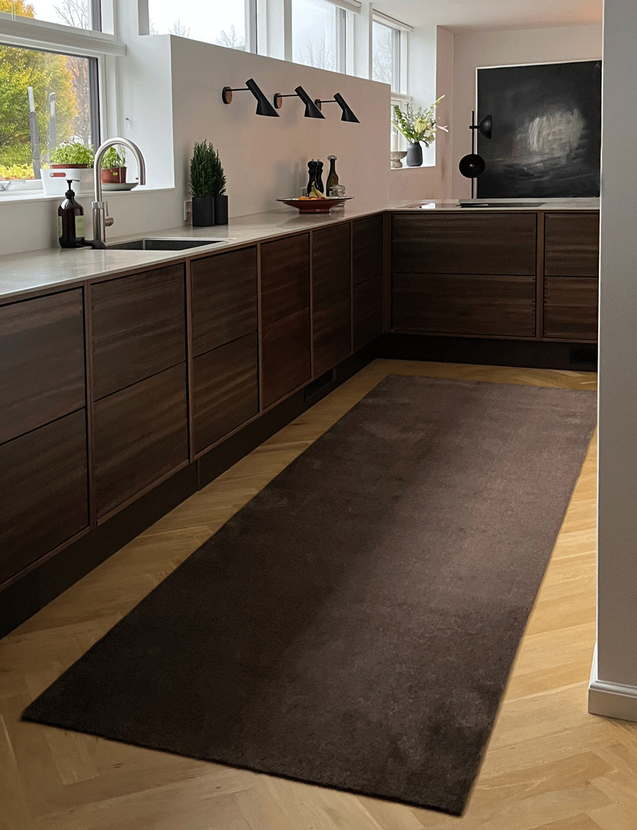 TÆPPE 100 x 300 cm - UNICOLOR BROWN