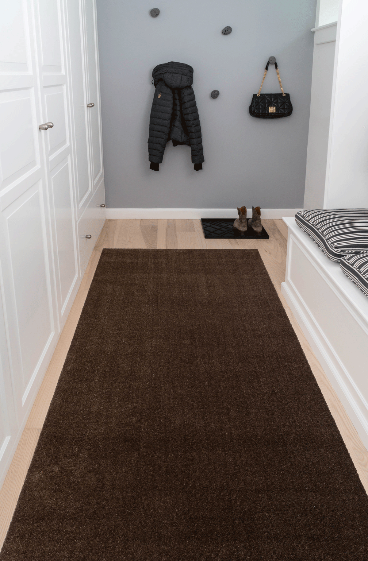 TÆPPE 100 x 300 cm - UNICOLOR BROWN