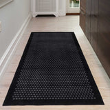 GULVMÅTTE 90 x 200 CM - DOT SORT/GRÅ