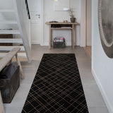 GULVMÅTTE 90 x 200 CM - LINES SORT/SAND