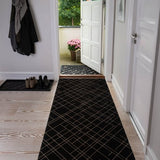 GULVMÅTTE 90 x 200 CM - LINES SORT/SAND