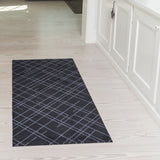 GULVMÅTTE 67 x 150 CM - LINES SORT/GRÅ