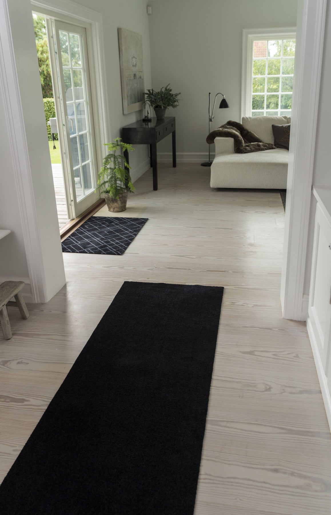 TÆPPE/MÅTTE 90 x 200 CM - UNICOLOR SORT