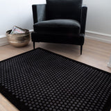 GULVMÅTTE 90 x 130 CM - DOT SORT/GRÅ