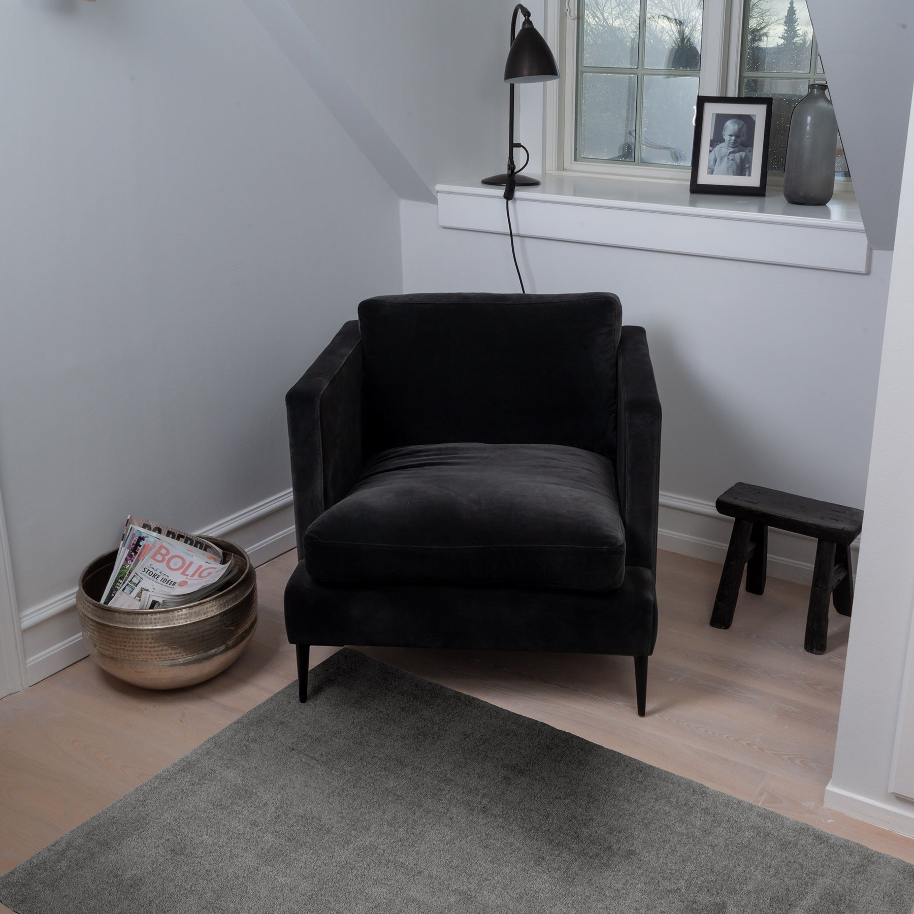 TÆPPE 90 x 130 CM - UNICOLOR STEELGREY