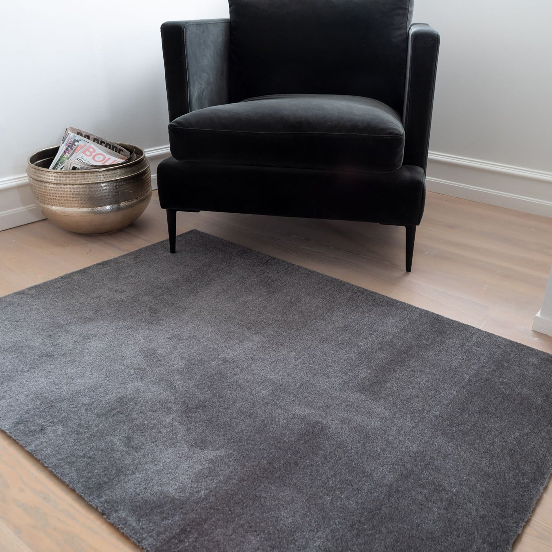 TÆPPE 90 x 130 CM - UNICOLOR STEELGREY