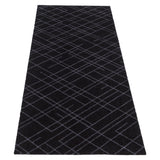 GULVMÅTTE 67 x 250 CM - LINES sort/grå