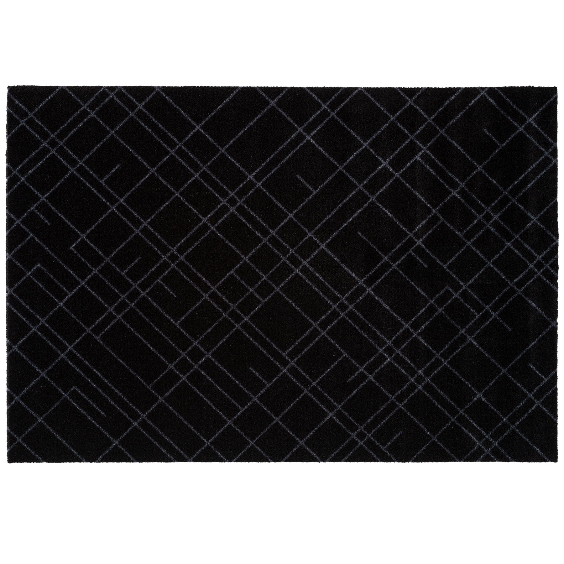 50% - GULVMÅTTE 90 X 130 CM - LINES SORT/GRÅ