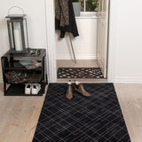 GULVMÅTTE 90 X 130 CM - LINES SORT/GRÅ