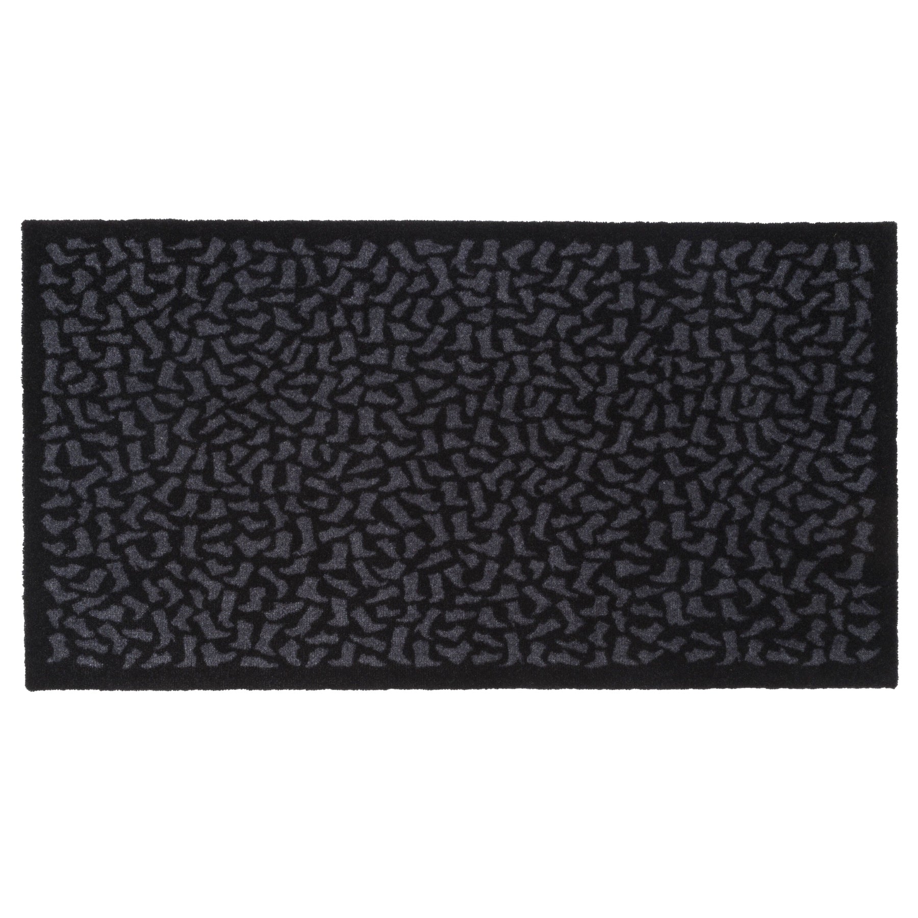 50% - GULVMÅTTE 67 x 120 CM - FOOTWEAR sort/grå