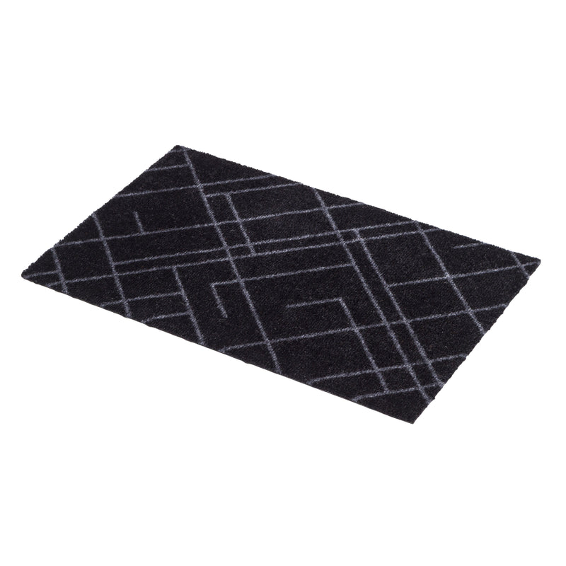 FUßMATTE 40 x 60 cm - LINES/BLACK GREY
