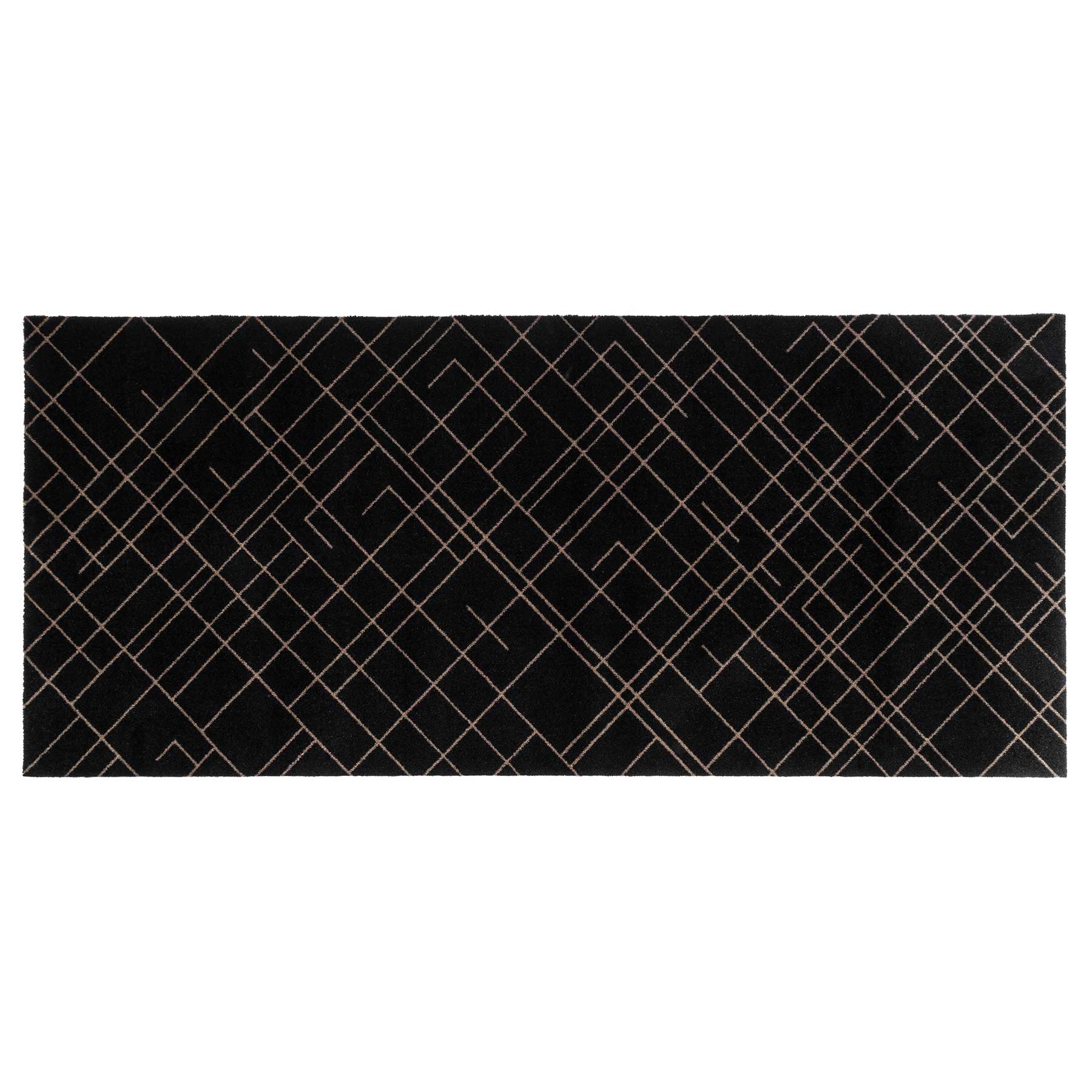 GULVMÅTTE 90 x 200 CM - LINES SORT/SAND