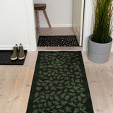 GULVMÅTTE 67 x 120 CM - LEAVES/DARK GREEN