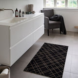 GULVMÅTTE 67 x 120 CM - LINES SORT/SAND