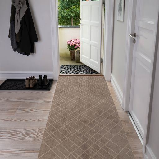 GULVMÅTTE 90 x 200 CM - LINES SAND/BEIGE