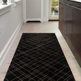 GULVMÅTTE 90 x 200 CM - LINES SORT/SAND