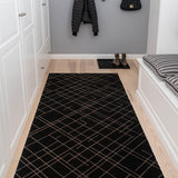 GULVMÅTTE 90 x 200 CM - LINES SORT/SAND