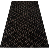 GULVMÅTTE 90 x 200 CM - LINES SORT/SAND