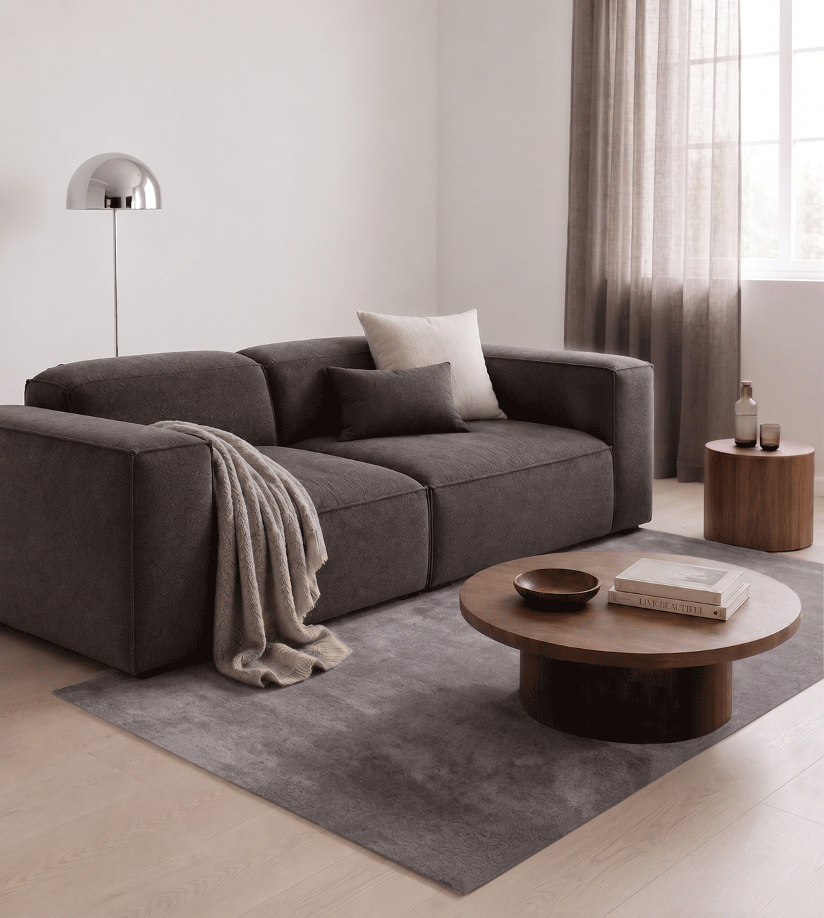 TÆPPE 140 X 200 cm - UNICOLOR STEELGREY