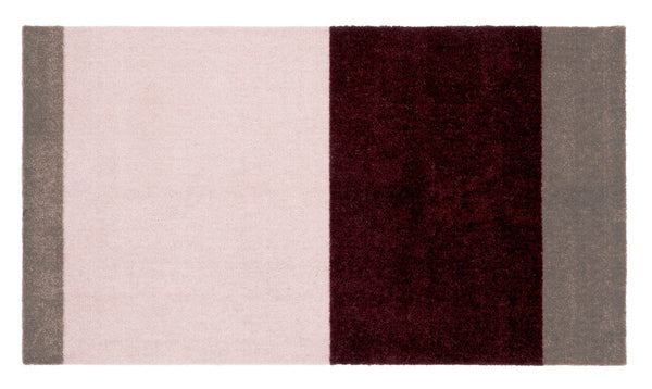Neuheit  - FUSSMATTE STRIPES - Bordeaux/Rose/Sand