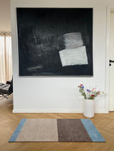 Neuheit  - FUSSMATTE STRIPES -  Ivory/Sand/Blau
