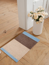 Neuheit  - FUSSMATTE STRIPES -  Ivory/Sand/Blau