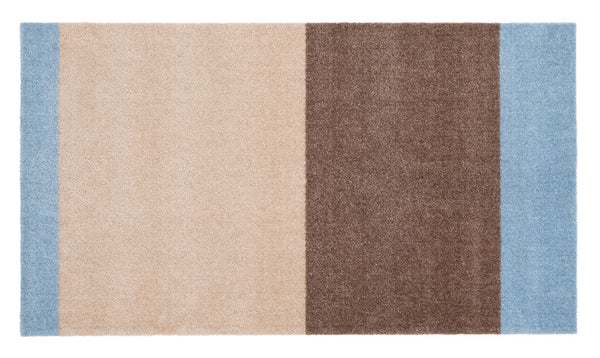 Neuheit  - FUSSMATTE STRIPES -  Ivory/Sand/Blau