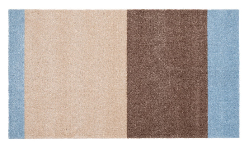 Neuheit  - FUSSMATTE STRIPES -  Ivory/Sand/Blau