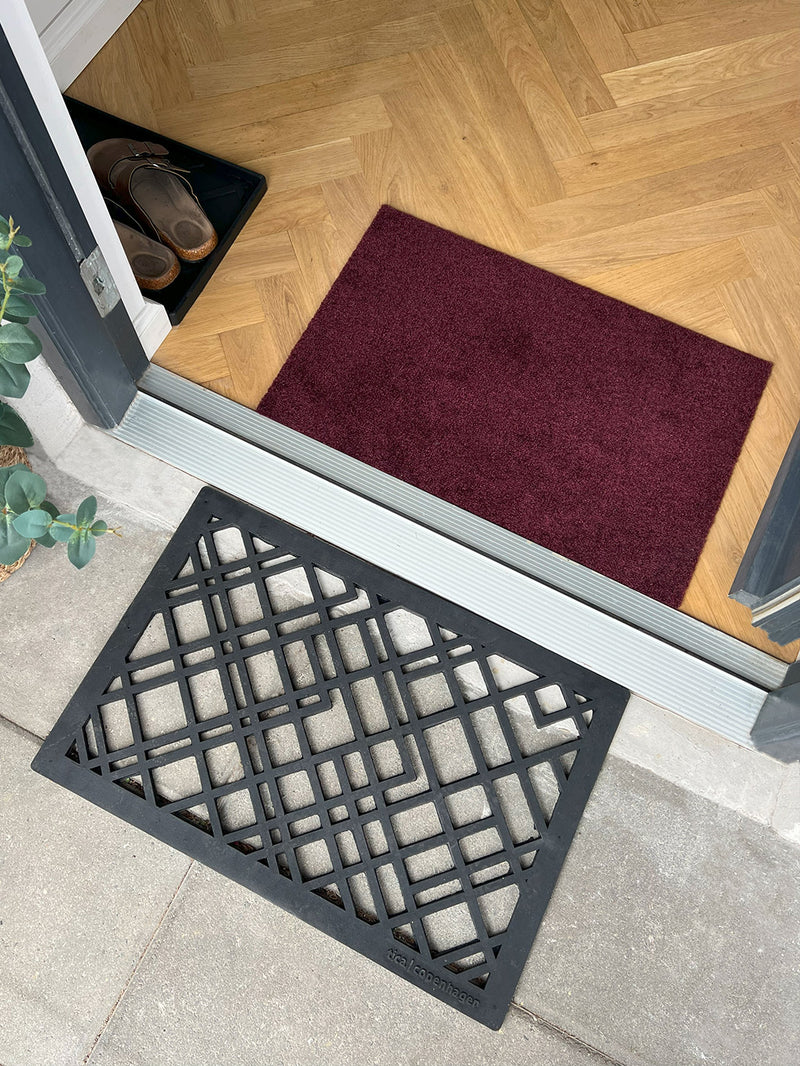 NEW - FLOOR MAT 40 X 60 CM - UNI COLOR BORDEAUX