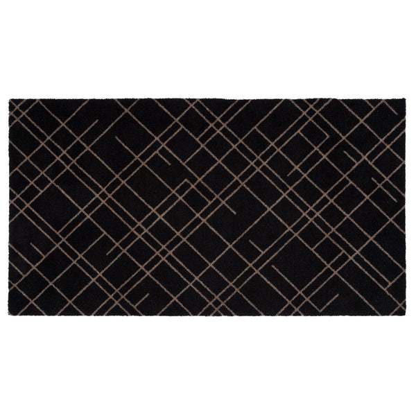 FUßMATTE 67 x 120 CM - LINES/SAND BLACK