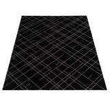 FLOOR MAT 90 x 130 CM - LINES/SAND BLACK
