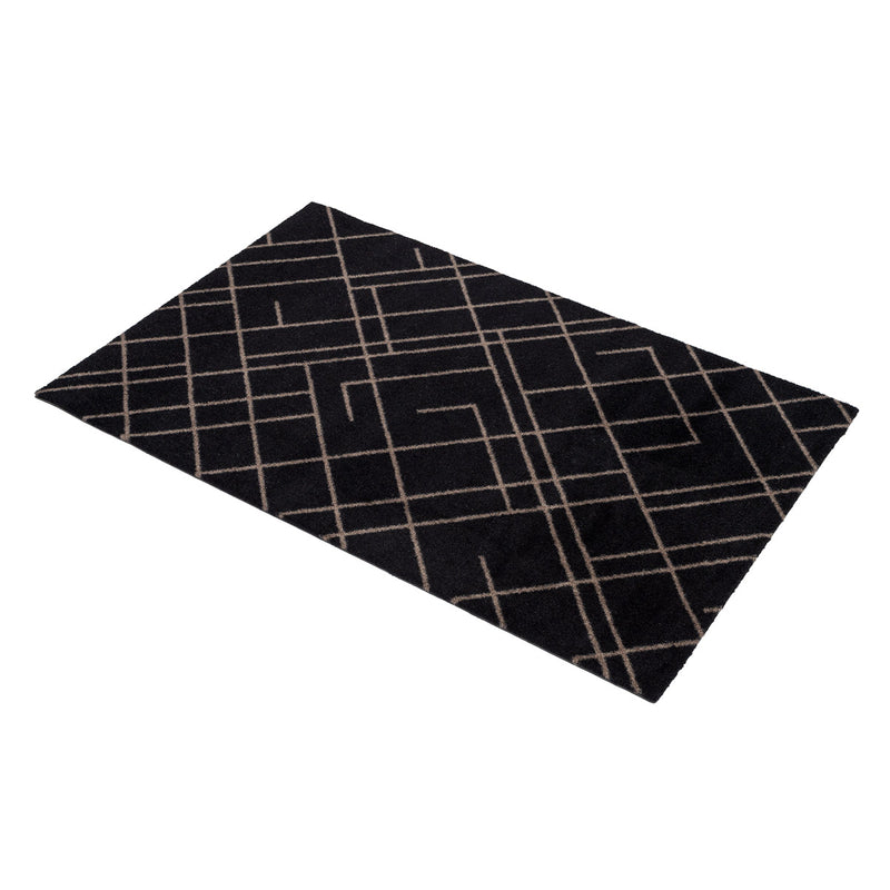 FLOOR MAT 60 x 90 CM - LINES/SAND BLACK
