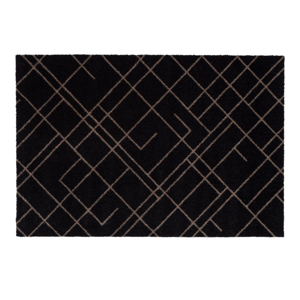 FLOOR MAT 60 x 90 CM - LINES/SAND BLACK