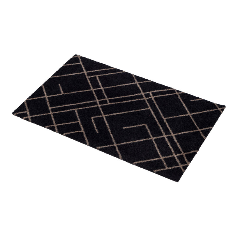 FLOOR MAT 40 x 60 CM - LINES/SAND BLACK