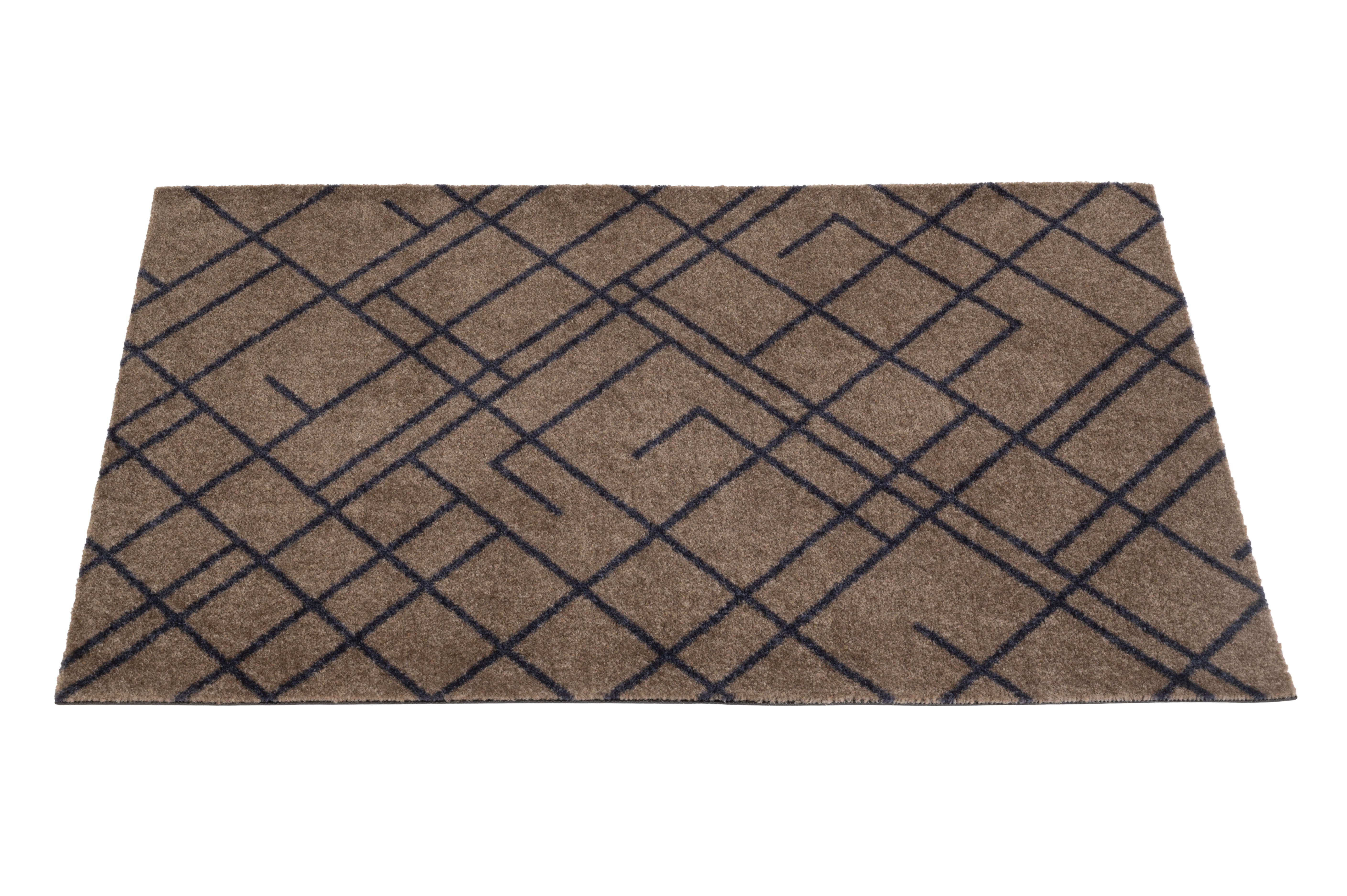 GULVMÅTTE 60 x 90 cm - LINES SAND / BLUE-GRAY
