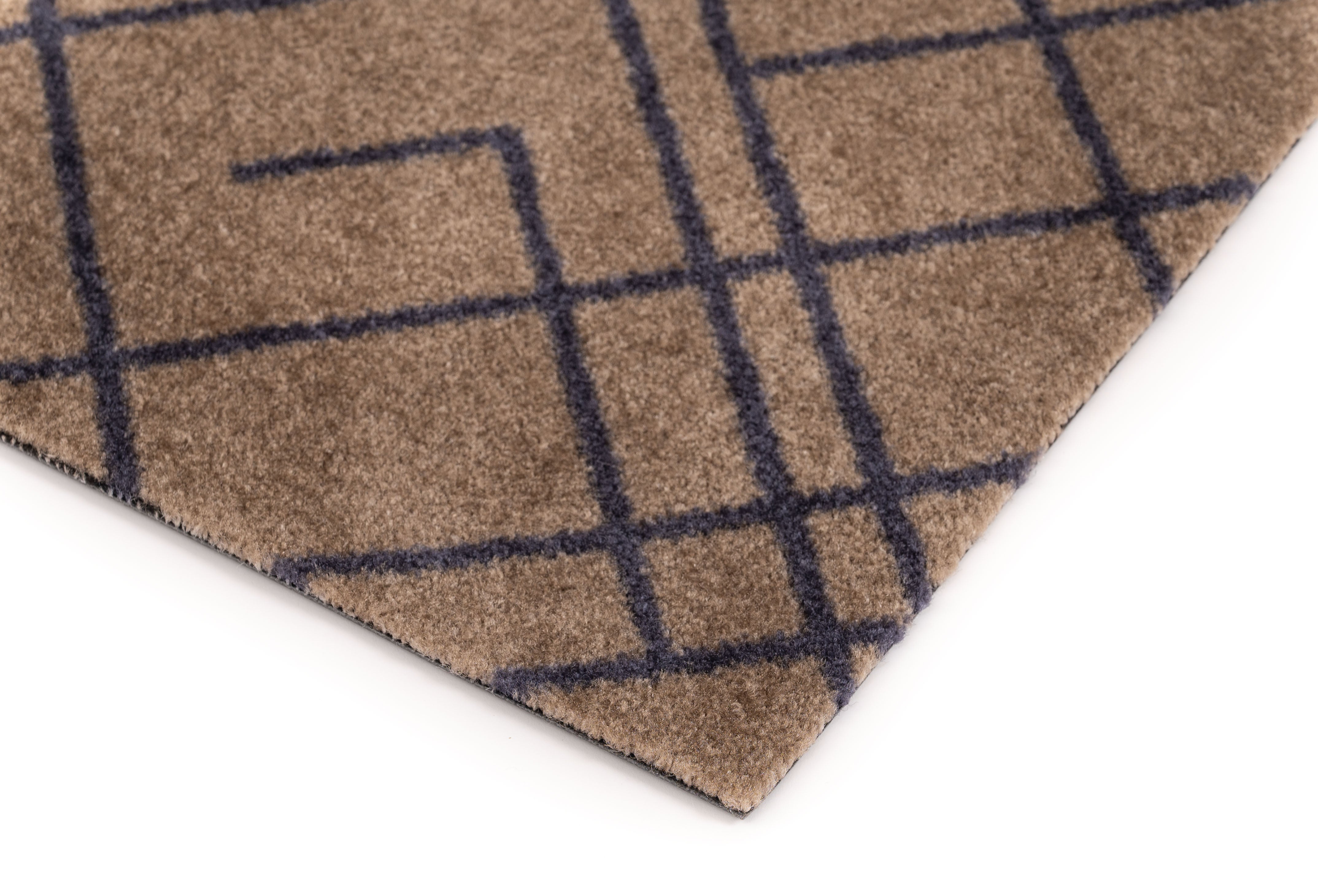 GULVMÅTTE 60 x 90 cm - LINES SAND / BLUE-GRAY