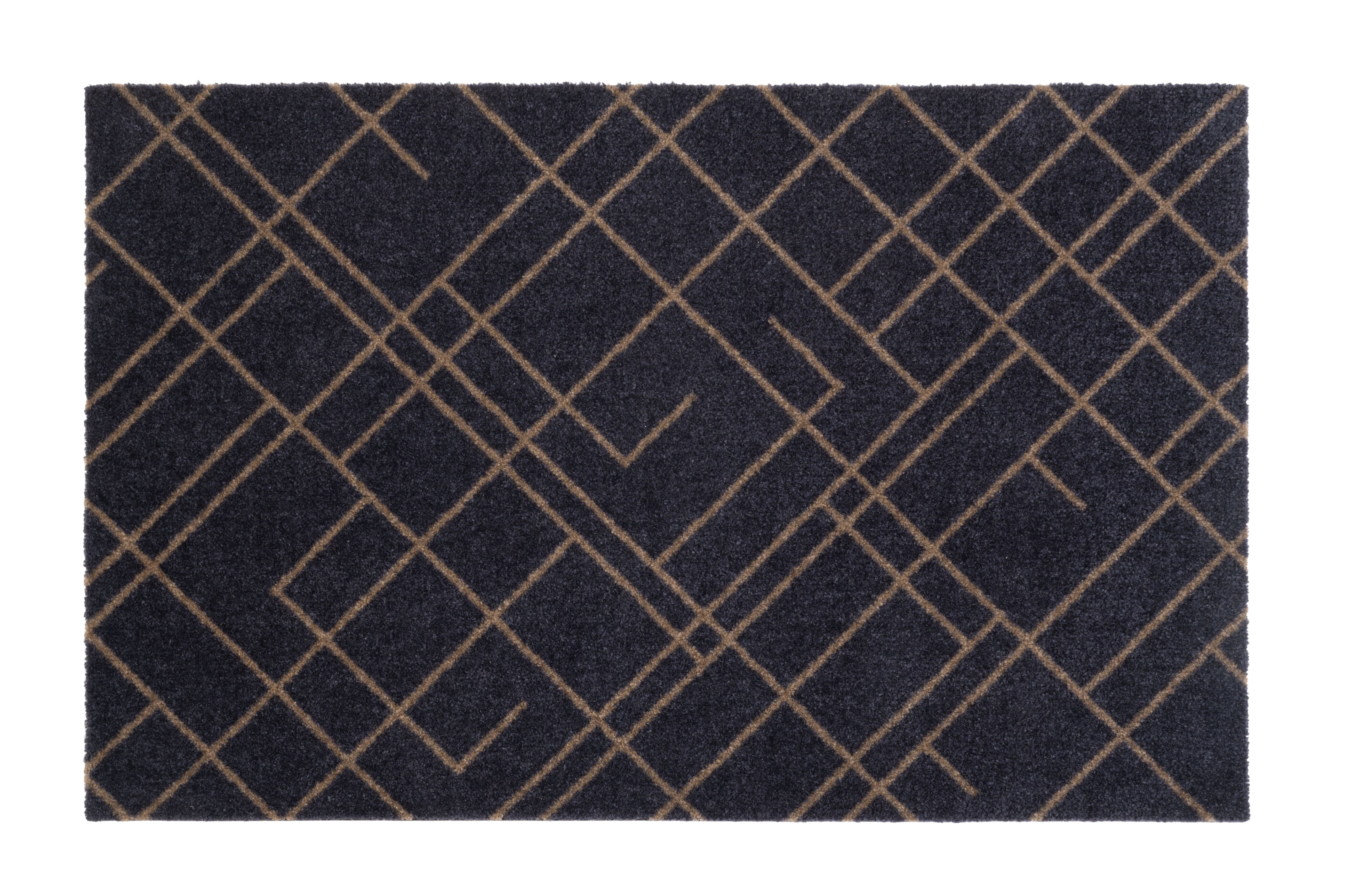 GULVMÅTTE 60 x 90 cm - LINES BLUE-GRAY / SAND