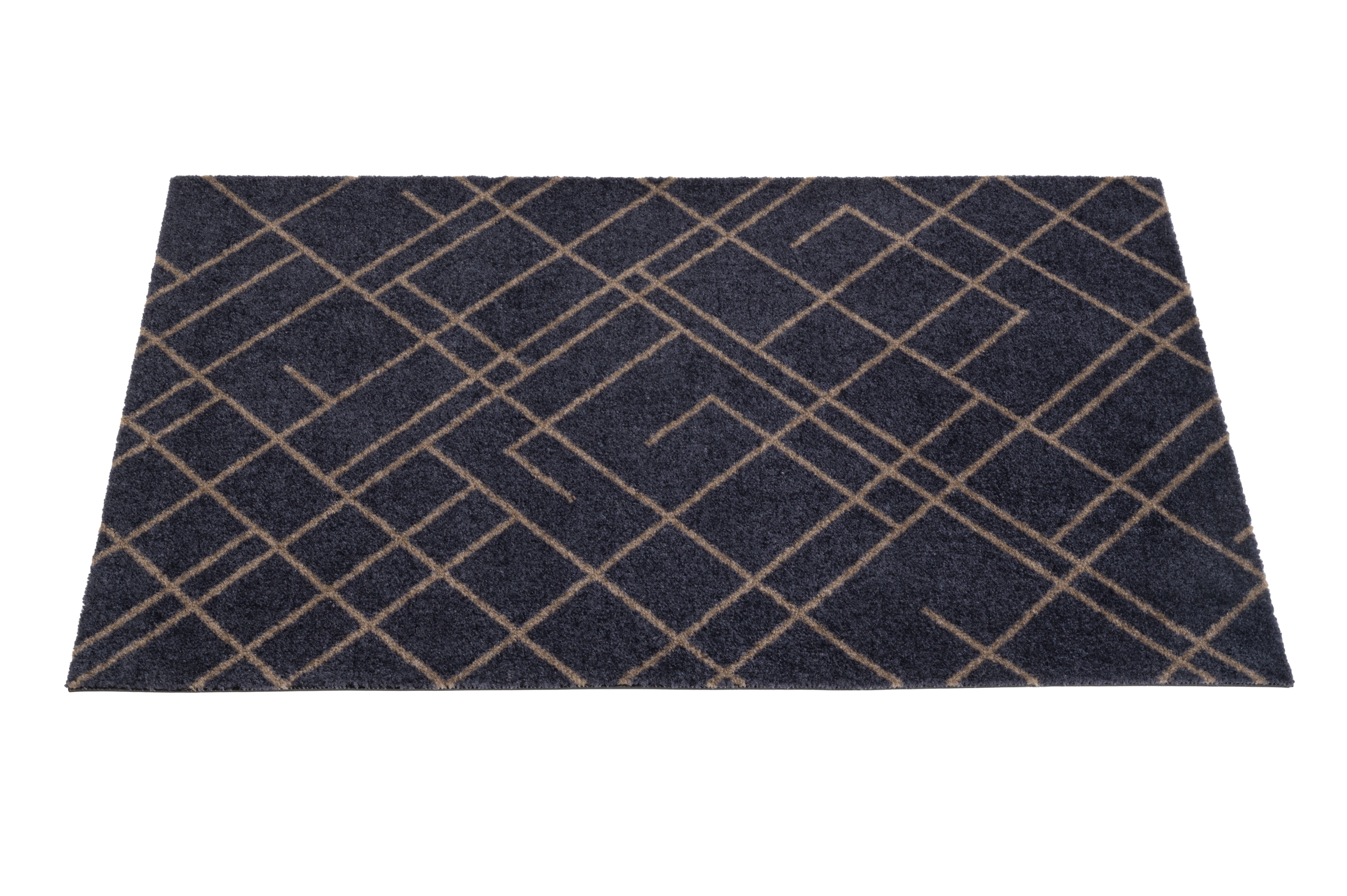 GULVMÅTTE 60 x 90 cm - LINES BLUE-GRAY / SAND
