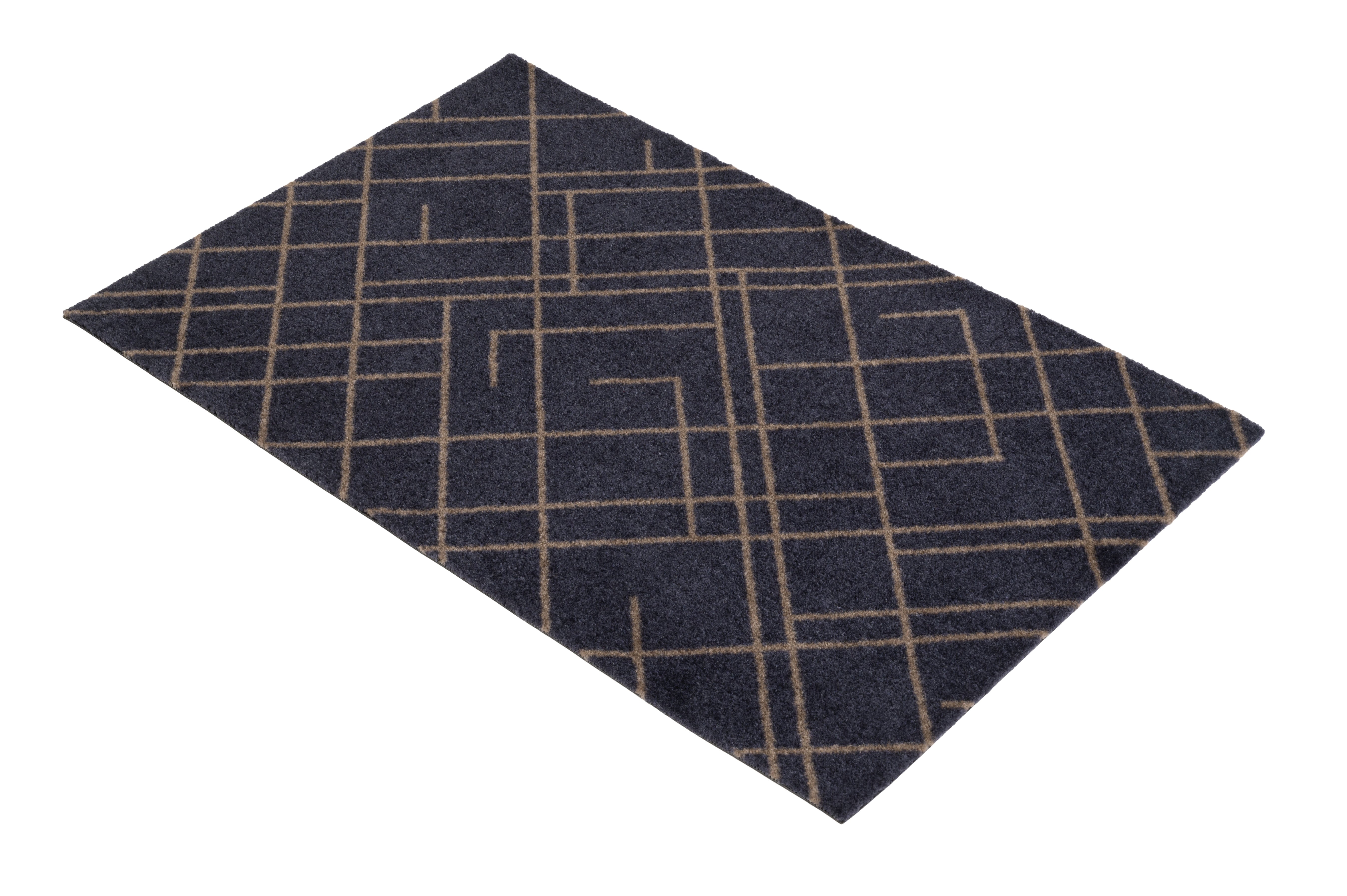 GULVMÅTTE 60 x 90 cm - LINES BLUE-GRAY / SAND